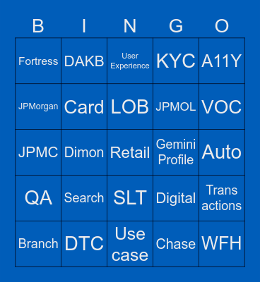 EAW - Jargon Bingo Card