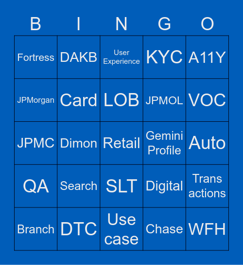 EAW - Jargon Bingo Card
