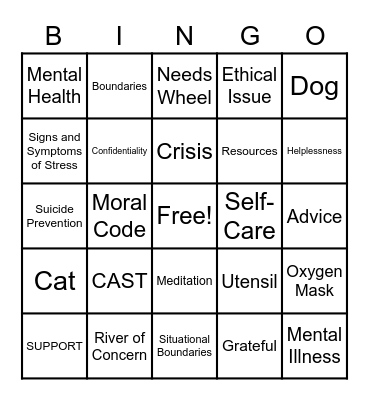 Community Helpers BINGO Card