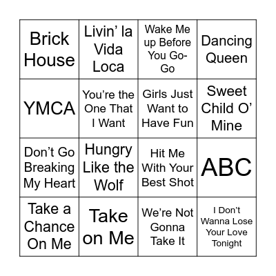 Music Bingo Card