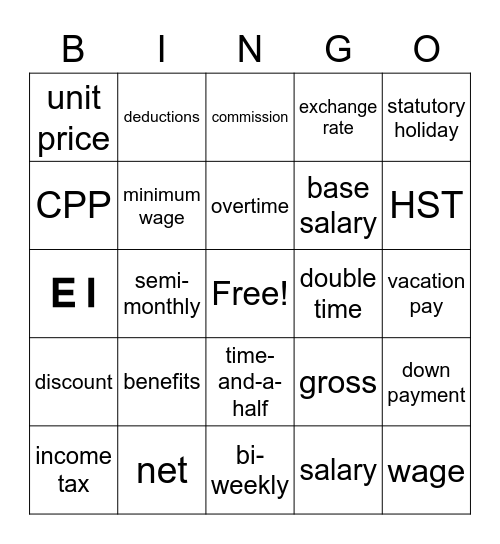 Earning and Purchasing Bingo Card