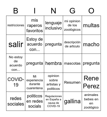 EMETM: 16 de octubre Bingo Card