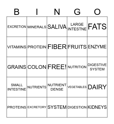 HEALTH BINGO BAKER Bingo Card