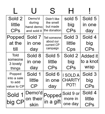 CHARITY POT BINGO Card