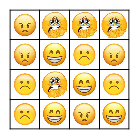 Emotion Bingo Card