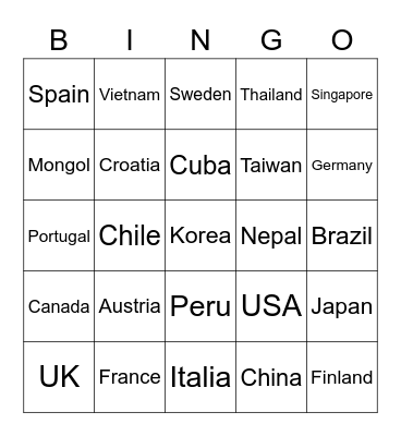 Sophie Baek's Bingo Card