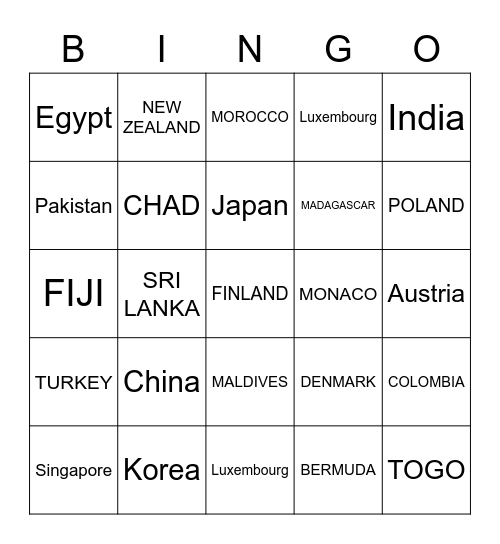 Yuki's Card Bingo Card