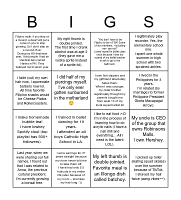 FSAMILY love Bingo Card