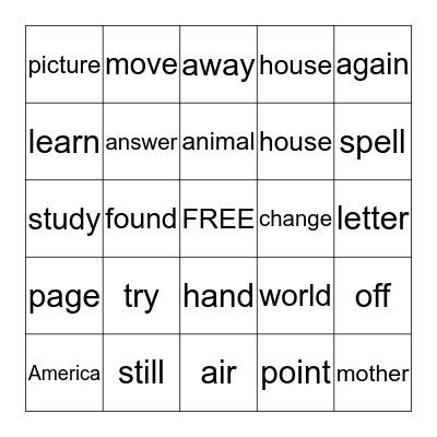 BINGO 4 Bingo Card