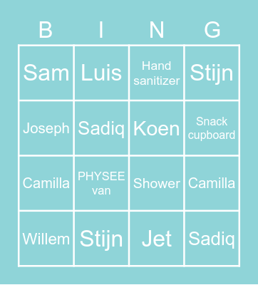 PHYSEE Phactory Bingo Card