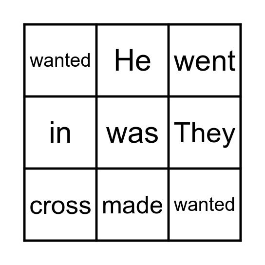 ORT 2 Bingo 1 Bingo Card