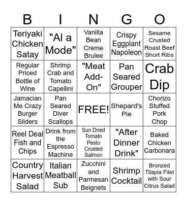 11/20-11/22 Bingo Card