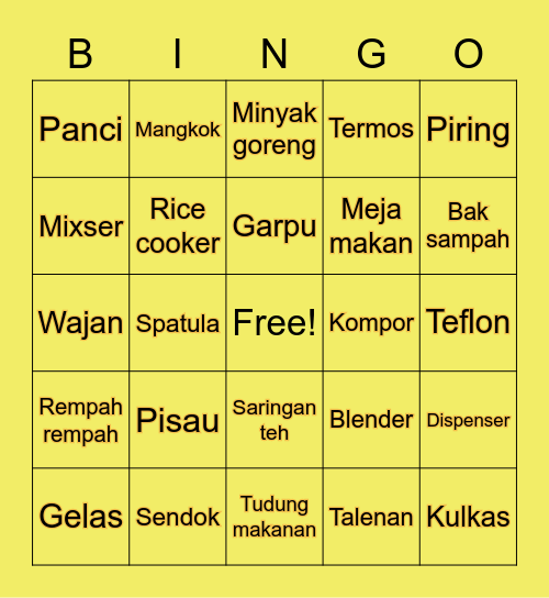 MILIK DOWOON Bingo Card