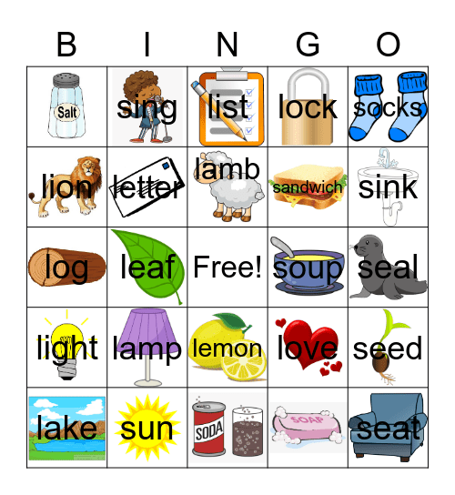 Articulation BINGO Card