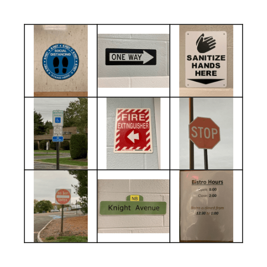 Safety Signs at Our School Bingo Card