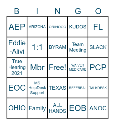 Devoted Health Bingo Card