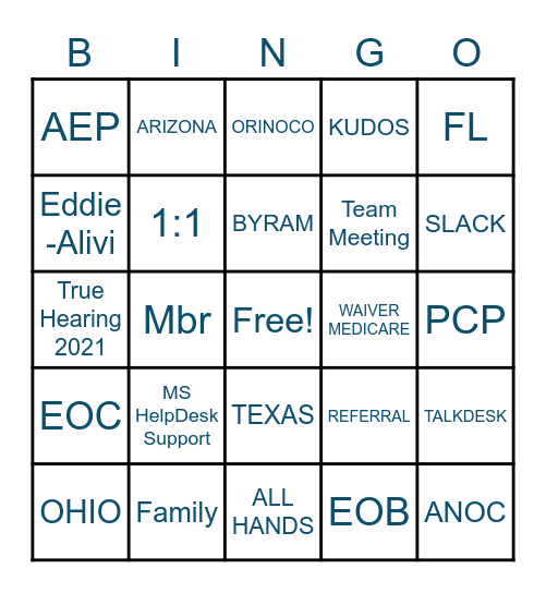 Devoted Health Bingo Card