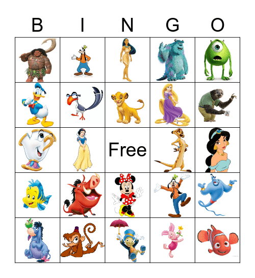 DISNEY Bingo Card