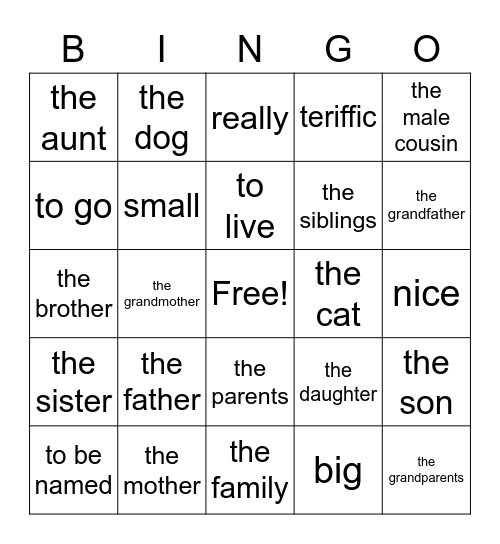Kapitel 2A BINGO Card