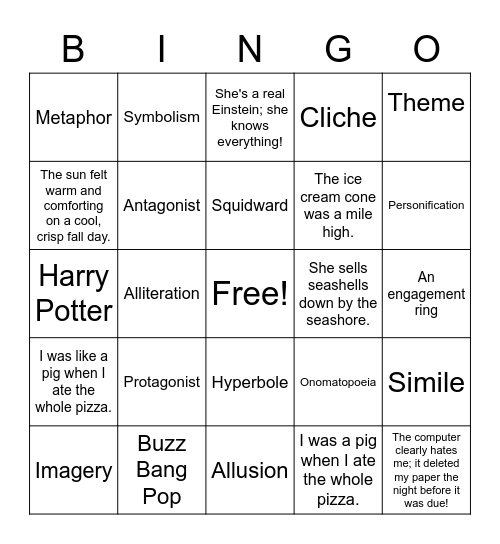 Review Bingo Card