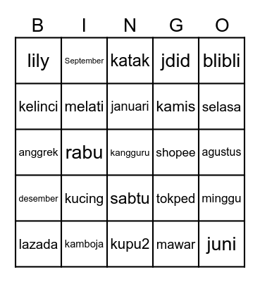 punya felix✨ Bingo Card