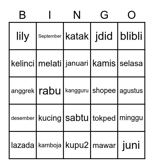 punya felix✨ Bingo Card