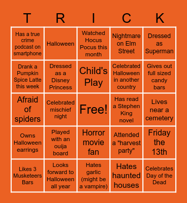 Halloween Team Building Bingo! Bingo Card