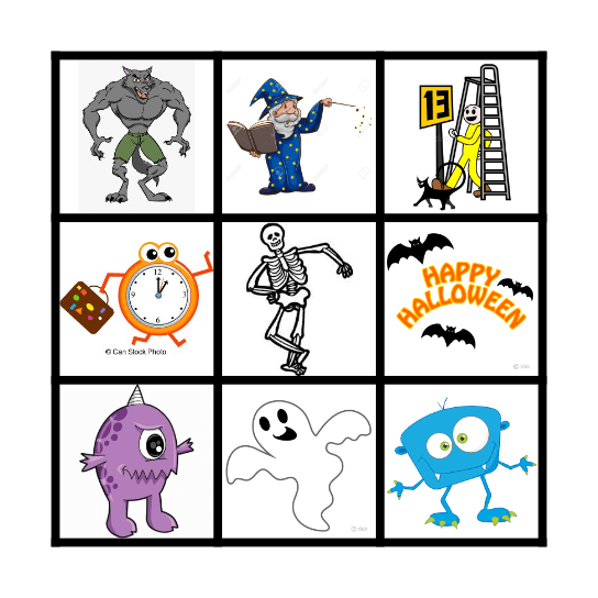 Hillside Halloween Bingo! Bingo Card