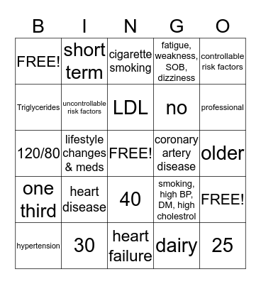 Have Some Heart Bingo Card