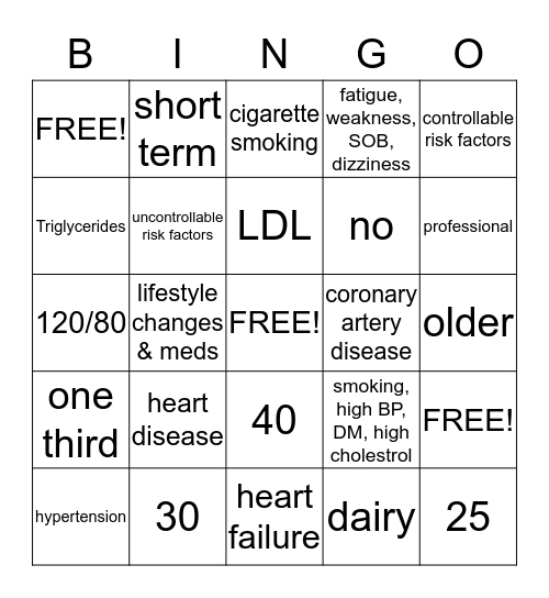 Have Some Heart Bingo Card