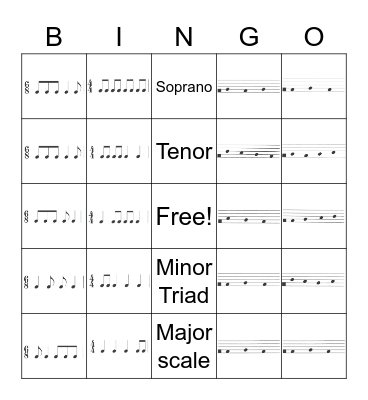 Chorus Bingo #1 Bingo Card