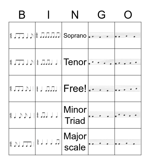 Chorus Bingo #1 Bingo Card