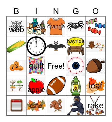 Fall Bingo Card