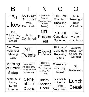 October Twitter Bingo Card