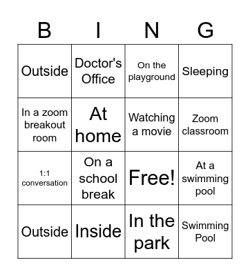 Volume Meter Bingo Card