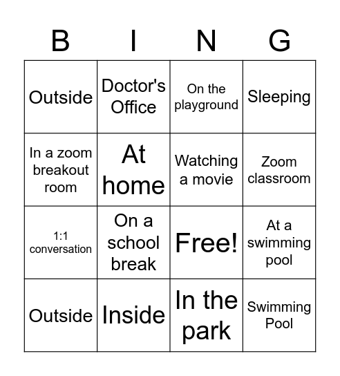 Volume Meter Bingo Card