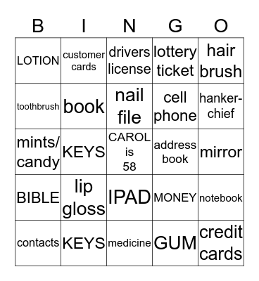 H   A   N   D   B   A   G Bingo Card