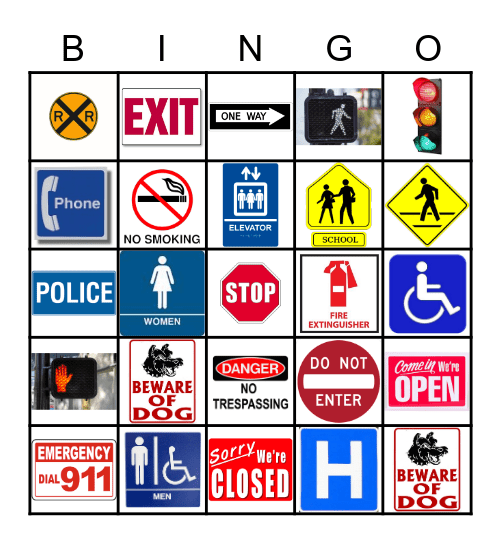 Community Sign Bingo Card