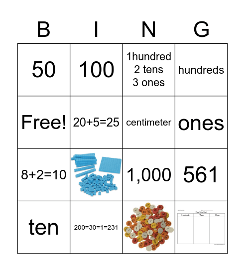 Math Bingo Card