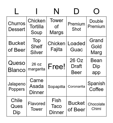 Lindo Bingo Card