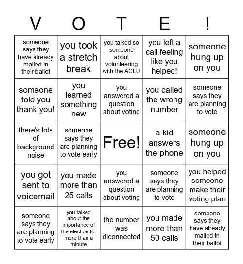 fill out the space if: Bingo Card
