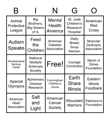 CAMPUS CHARITABLE FUND DRIVE Bingo Card