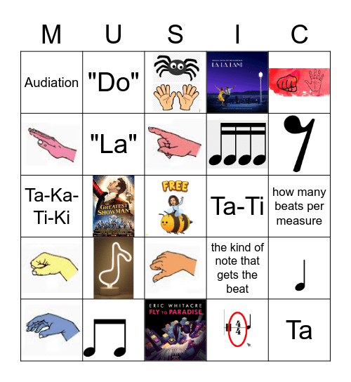 General Music Bingo Card