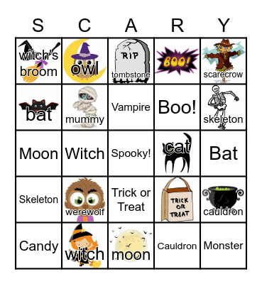Halloween BINGO Card
