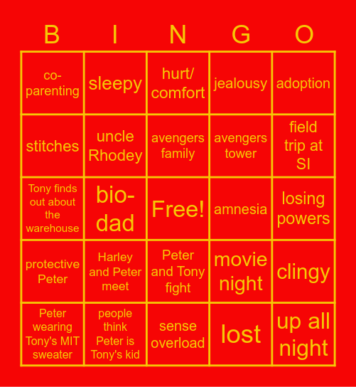 Irondad Bingo Card