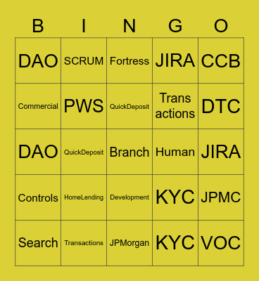 EAW - Jargon Bingo Card