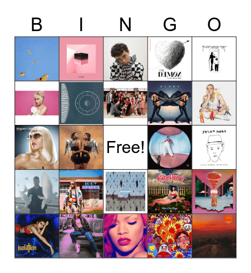 Sean's Music Bingo Card