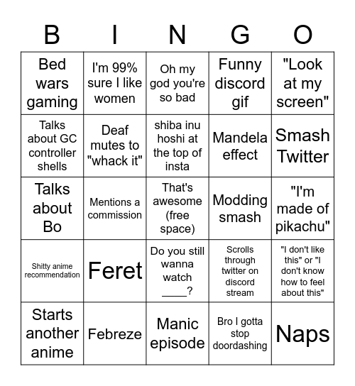Joel Bingo Card