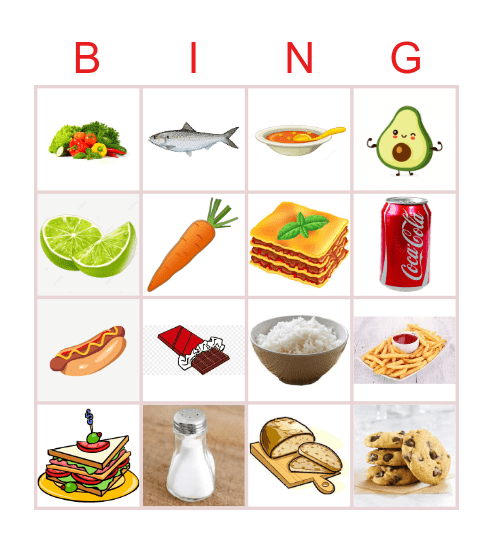 FOOD Bingo Card