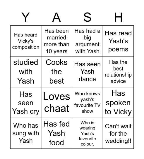 Bachelorette Bingo! Find someone who Bingo Card